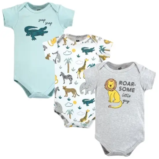 Hudson Baby Unisex Baby Cotton Bodysuits, Safari Animals image {5}