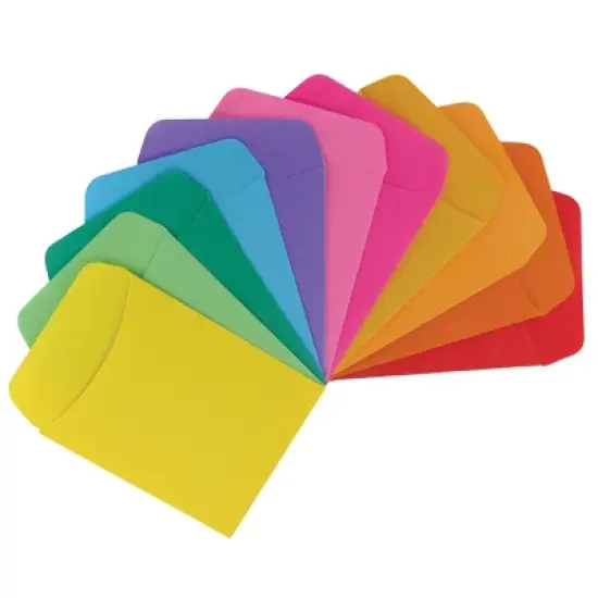 Hygloss&reg; Non-Adhesive Library Pockets, Bright Colors, Pack of 30 image {1}