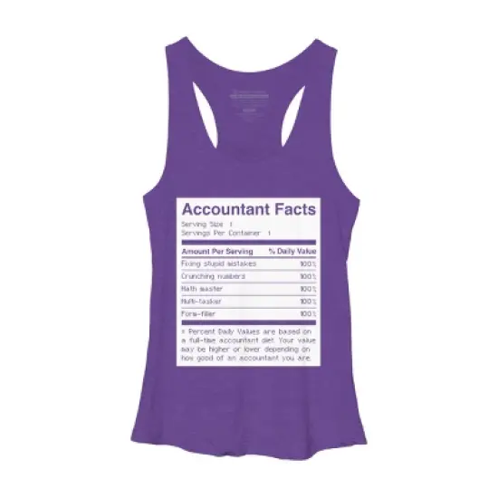 Women's Design By Humans Accountant Nutrition Facts Label By EJamjar Racerback Tank Top image {4}