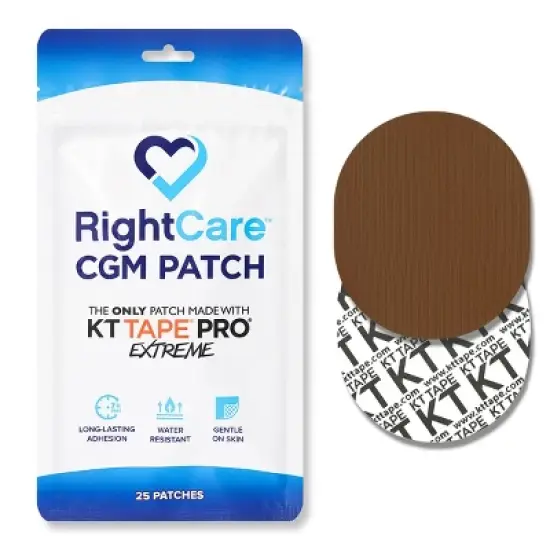 RightCare CGM Adhesive Synthetic Patch, Universal, Covered Oval, Multiple Colors, Bag of 25 image {10}