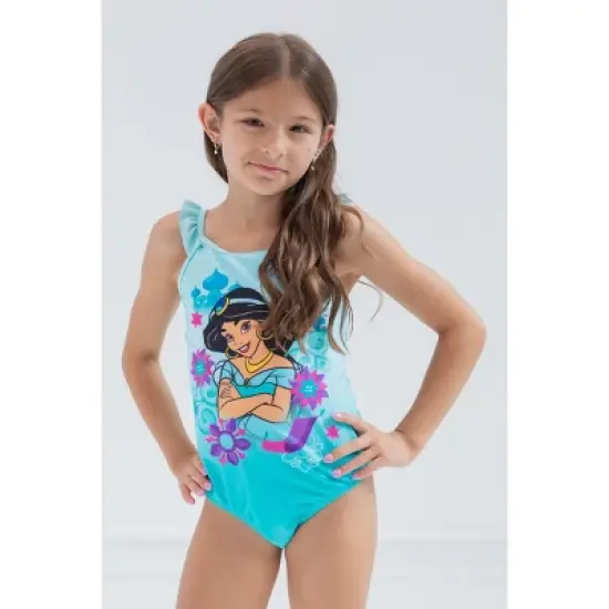 Disney Princess Cinderella Belle Tiana Jasmine Girls One Piece Bathing Suit Toddler to Little Kid image {3}