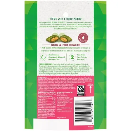 Greenies Smartbites Skin and Fur Health Salmon Flavor Cat Treats image {1}