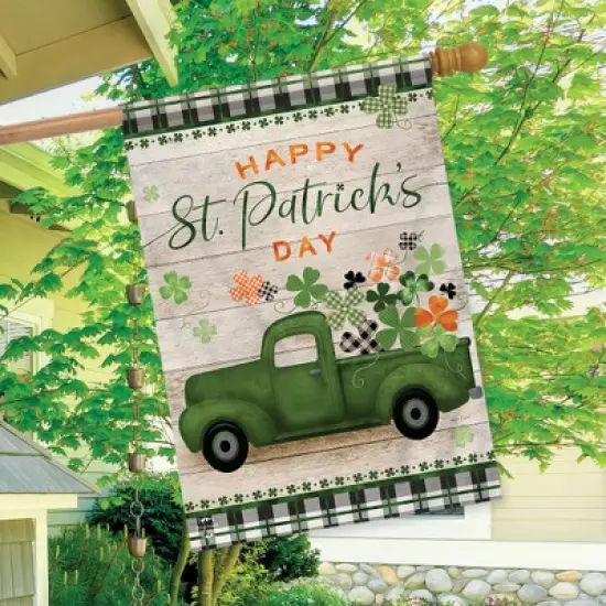 Briarwood Lane St. Pat's Pickup Holiday House Flag 28" x 40" Bria image {2}
