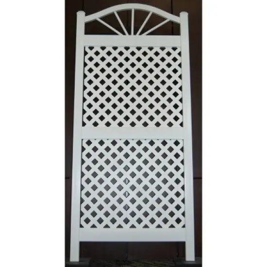 62" Sunburst Vinyl Trellis With White Lattice - Dura-Trel image {1}