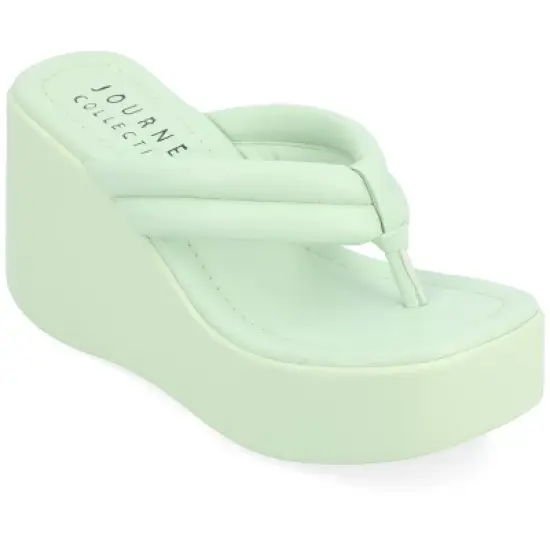 Journee Collection Womens Shareene Tru Comfort Foam Slip On Platform Wedge Sandals image {13}