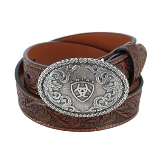 Ariat Boy's Tooled Western Belt with Removable Buckle image {3}