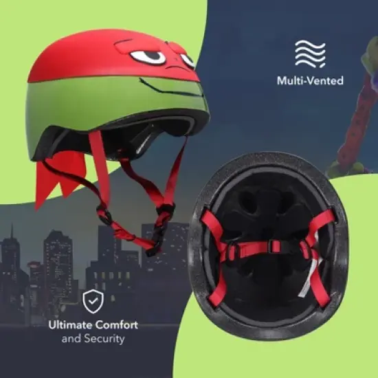 Teenage Mutant Ninja Raphael Helmet for Kids Adjustable Fit Ages 3+ image {3}