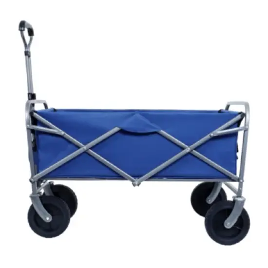 FURNIinspire Outdoor Serving Carts Collapsible Folding Wagon 300L Collapsible Wagon with Tailgate All-Terrain Wheels, Blue, 35.43"*21.85"*39.17" image {1}