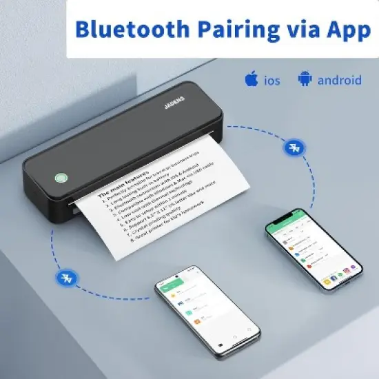 JADENS Portable Bluetooth Thermal Printer for letter-sized paper documents, PD-A4 image {2}