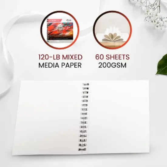 Acro Color Marker Pads, 60 Sheets, 8.11 x 8.5 Inch, 120 GSM, 80 LBS - 2 Pack image {1}