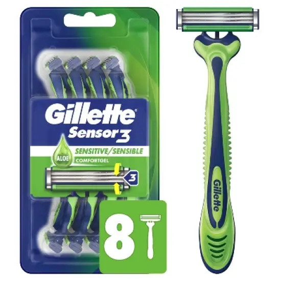Gillette Sensor3 Sensitive Men's Disposable Razors image {7}
