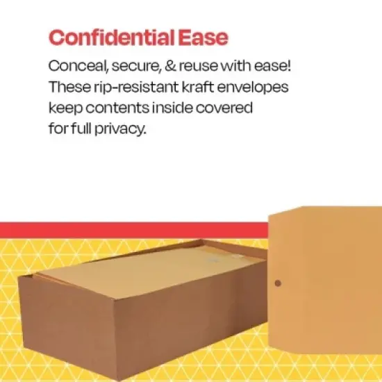 School Smart Kraft Envelope with Clasp, 7-1/2 x 10-1/2 Inches, Pack of 100 image {2}