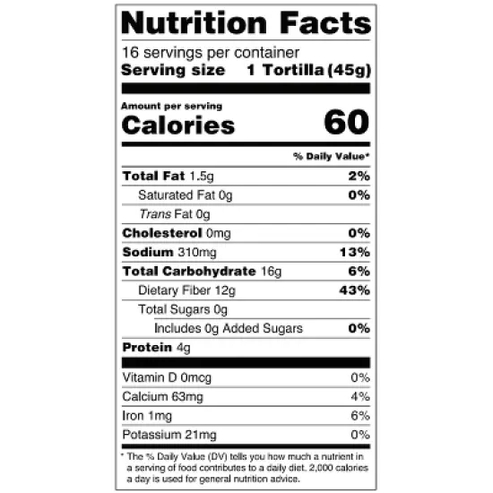 Ole Xtreme Wellness High Fiber Low Carb Keto Friendly Tortilla Wraps - 12.7oz/8ct image {3}