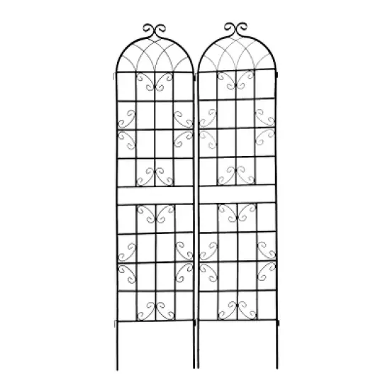Lirago 2 Pack Metal Garden Trellis Rustproof Climbing Plant Support for Outdoor Flowers Vines Vegetables White Powder Coated 86.7"H x 19.7"W x 1"D image {7}