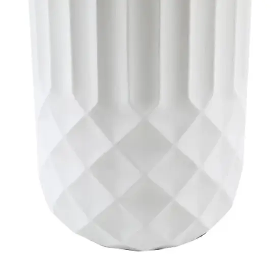 LuxenHome White 19" Tall Round MgO Planter image {3}