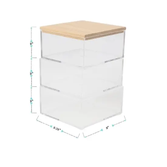 Martha Stewart Brody Clear Plastic Storage Organizer Bins with Lid for Home Office, Kitchen, or Bathroom image {9}