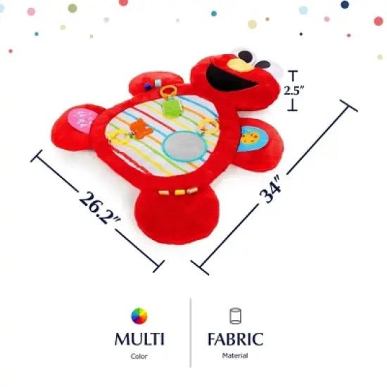 Bright Starts Sesame Street Tummy Time Elmo Prop Mat with 3 Detachable Newborn Toys and Multiple Textures and Flaps for Baby Gyms and Playmats image {2}