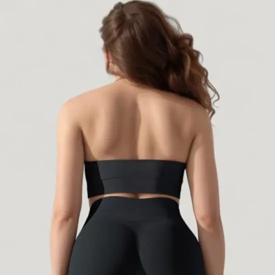 Anna-Kaci Active Women's Seamless Halter Neck Athletic Crop Top with Ribbed Detailing image {4}