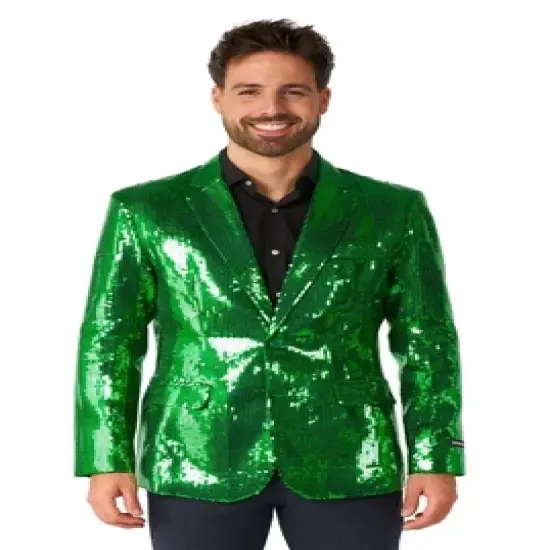 Suitmeister Men's Christmas Blazer - Sequins Green image {3}