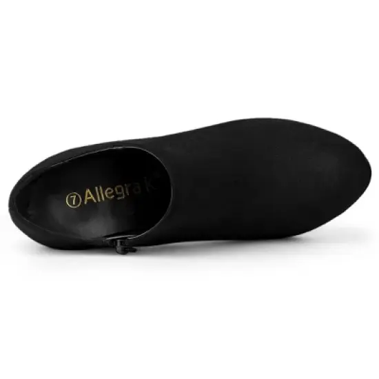 Allegra K Women's Platform Round Toe Chunky Heel Ankle Booties image {4}