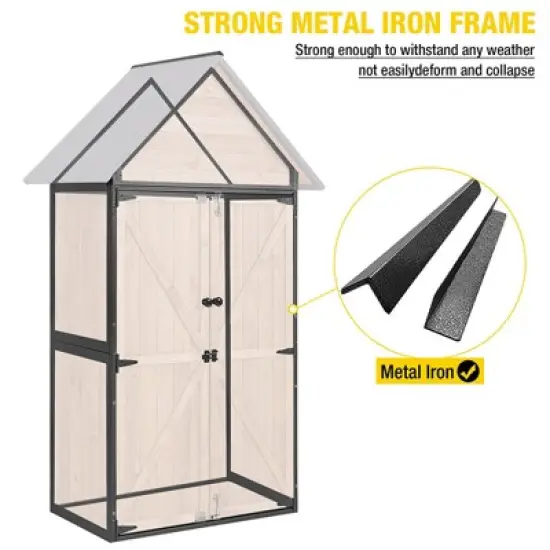 Aivituvin Outdoor Storage Shed Cabinet| Metal Frame for Stability-AIR7004/7004-B/7005 image {3}