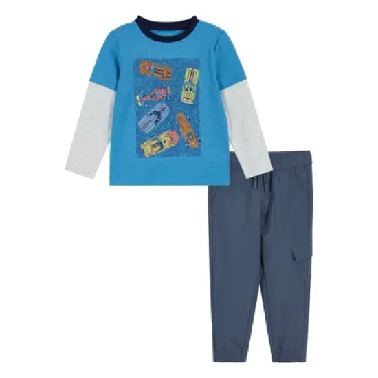 Andy & Evan  Toddler  Boys Racecar Long Sleeve Two-Fer Tee Set image {5}