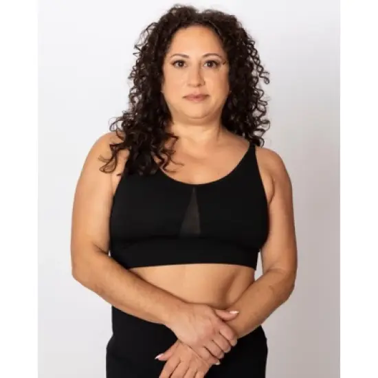 AnaOno Women's Post-Surgery Soft Leslie Leisure Bralette Black - Large image {8}