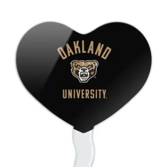 Oakland Golden Grizzlies Heart Love Cupcake Picks Toppers Decoration Set of 6 image {1}
