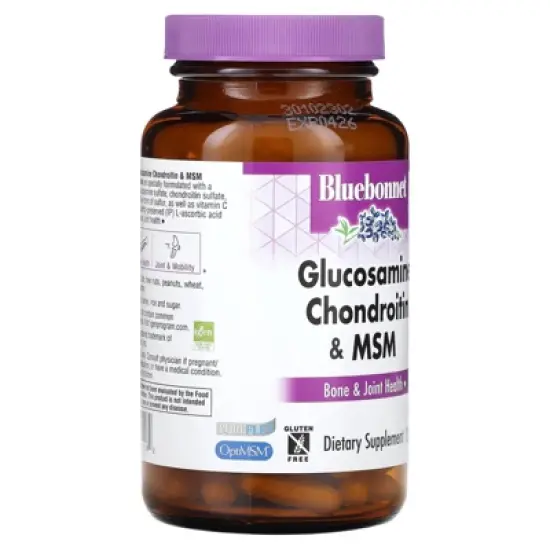 Bluebonnet Nutrition Glucosamine Chondroitin & MSM, 120 Vegetable Capsules image {3}