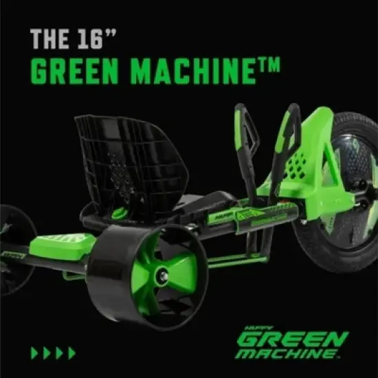 Huffy 16" Green Machine Drift Trike - Adjustable Seat Age 5+ - Green image {15}