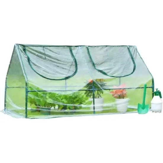 Aoodor Mini 4 ft. x 2 ft. x2 ft. Greenhouse Zipper Doors image {6}