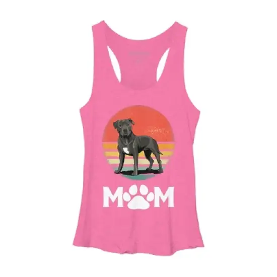 Women's Design By Humans Mother's Day Pittie Mom Pitbull Dog Lovers By JorgeLopez Racerback Tank Top image {3}