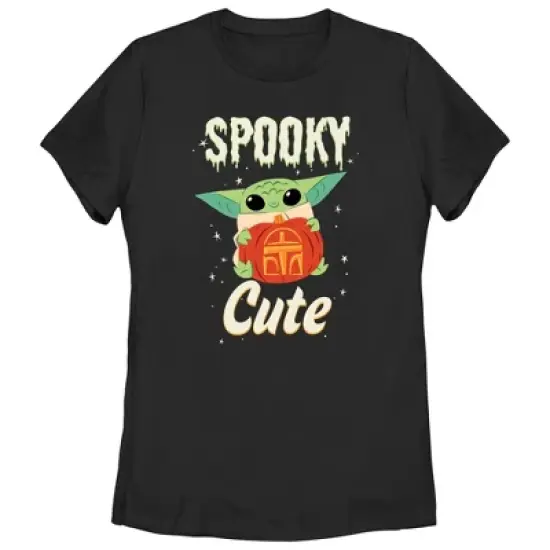 Women's Star Wars The Mandalorian Halloween Grogu Spooky Cute Pumpkin T-Shirt image {3}