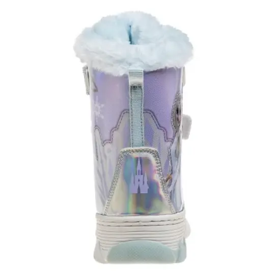 Disney Girls&rsquo; Frozen Winter Boots - Elsa and Anna Fur Trim Snow Boots - Silver Purple Light Blue - Size 6-12 (Toddler / Little Kid) image {4}