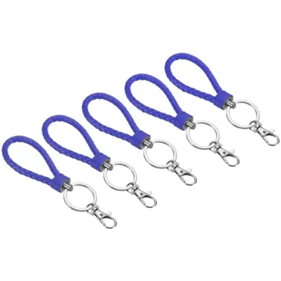 Unique Bargains Plastic Wear-resistant ID Card Wristlet Keychains 5 Pcs image {6}