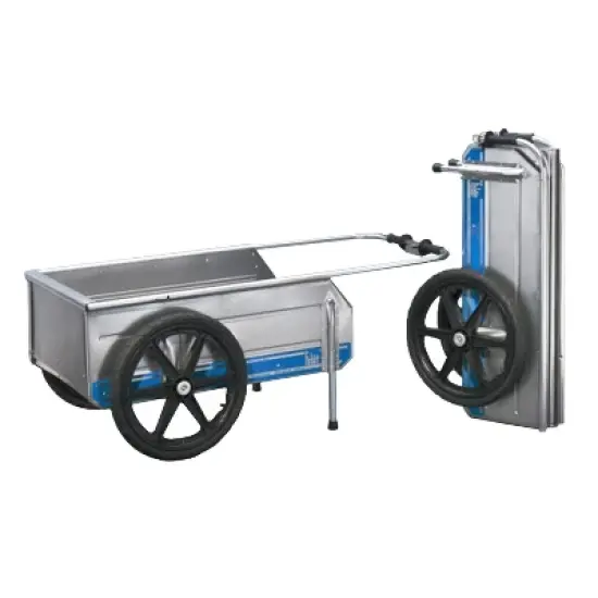 Tipke Manufacturing Company Foldit Do It All Aluminum Folding Cart, Blue Stripe with Full Height Enclosed Rear Gate for Foldit Carts image {3}