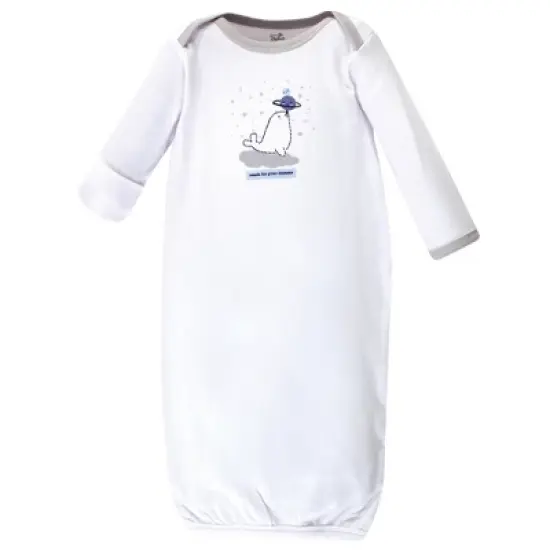 Touched by Nature Infant Boy Organic Cotton Gowns, Infinite Love Bear, Preemie/Newborn image {1}
