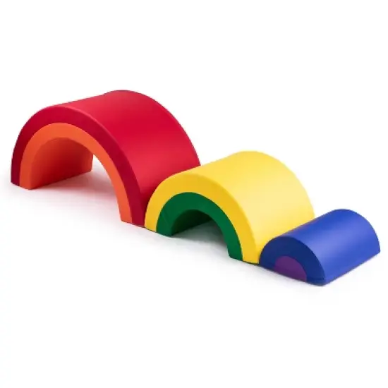 Bintiva Rainbow Arch Trio &ndash; 3-Piece Soft Play Climber Set with Vegan Leather and Dense Foam &ndash; Multisensory Gross Motor Toy image {3}