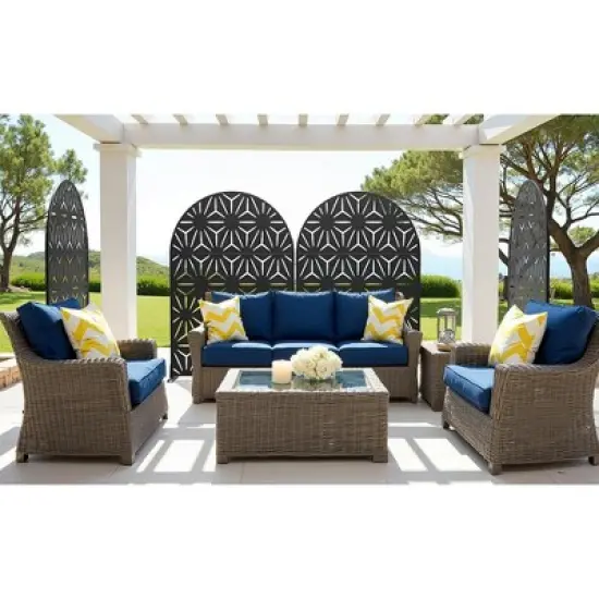 Lirago Outdoor Privacy Fence Panels 72 in Galvanized Metal image {6}