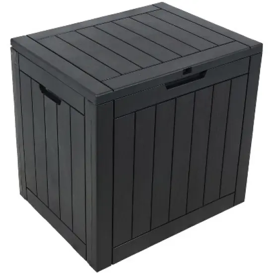 Sunnydaze Lockable Outdoor Small Deck Box with Storage and Side Handles - 32-Gal. image {15}
