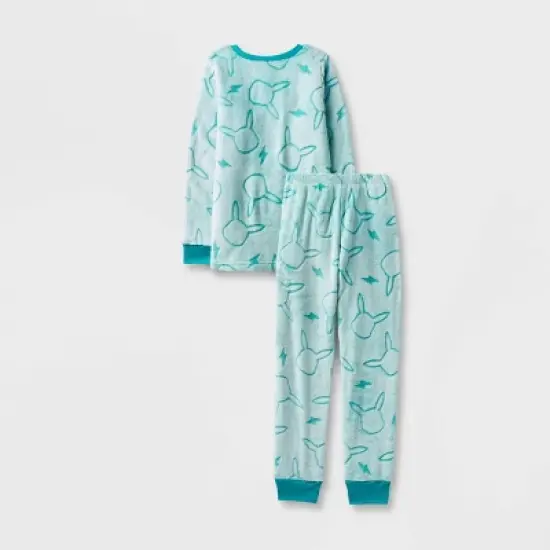 Girls' Pokemon Pikachu 2pc Gifting Pajama Set - Green image {1}