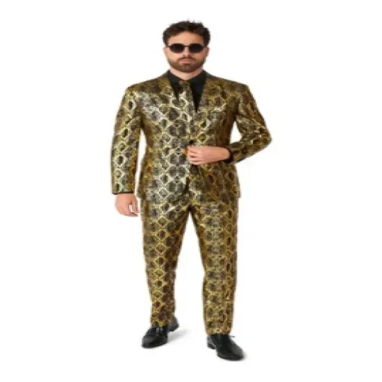 OppoSuits Men's Suit - Shiny Snake - Gold image {2}