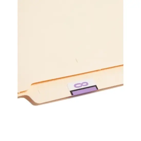 Smead Single Digit End Tab Labels Number 8 Lavender 500/Roll 67378 image {1}