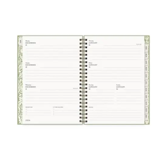 Morris & Co. by Blue Sky 5.875"x8.625" 2026&nbsp;Weekly/Monthly Wirebound Planner Hardcover Debossed Brer Rabbit Green image {5}
