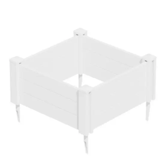 Lirago 28" x 28 x13" White PVC Modular Garden Fence Panel Durable Easy to Install Soil Improvement Solution image {7}