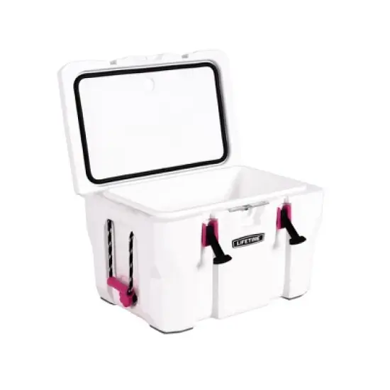 Lifetime 55 Quart High Performance Cooler, White and Pink (91245) image {9}