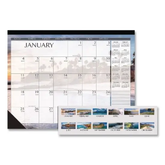 Recycled Earthscapes Desk Pad Calendar, Seascapes Photography, 22 x 17, Black Binding/Corners,12-Month (Jan to Dec): 2026 image {4}
