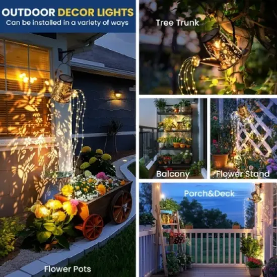 GIGALUMI Single Solar Watering Can with Lights, Waterproof Outdoor Garden Decor for Patio, Pathway and Yard image {5}