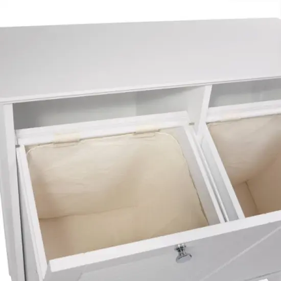 Ellsworth Double Tilt-Out Laundry Hamper White - RiverRidge Home image {6}