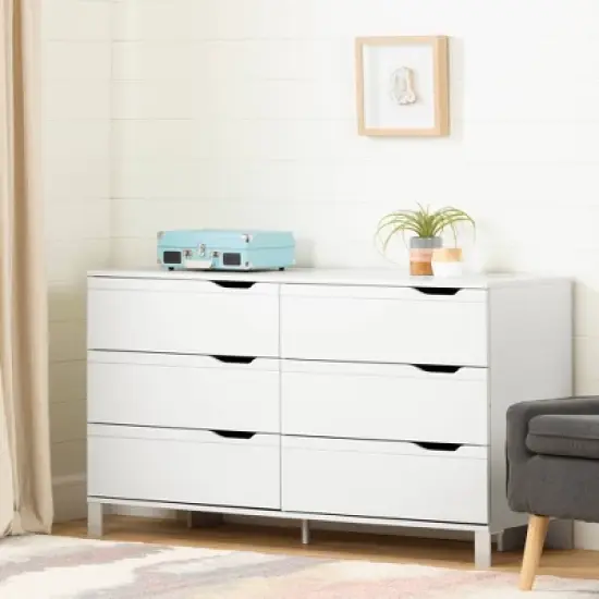 Kanagane 6 Drawer Double Dresser Pure White - South Shore image {1}